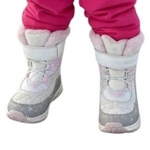 Carter's Girls Pink Heart Waterproof Winter Snow Boots Size 1